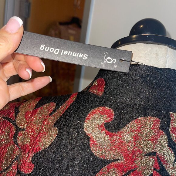 Samuel Dong Womens Coat Size Small Multicolor Brocade Pockets Floral New - Picture 4 of 13